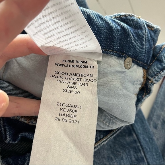 GOOD AMERICAN Good Vintage w/ Jagged Step Hem GV050T Indigo 043 - Picture 11 of 12